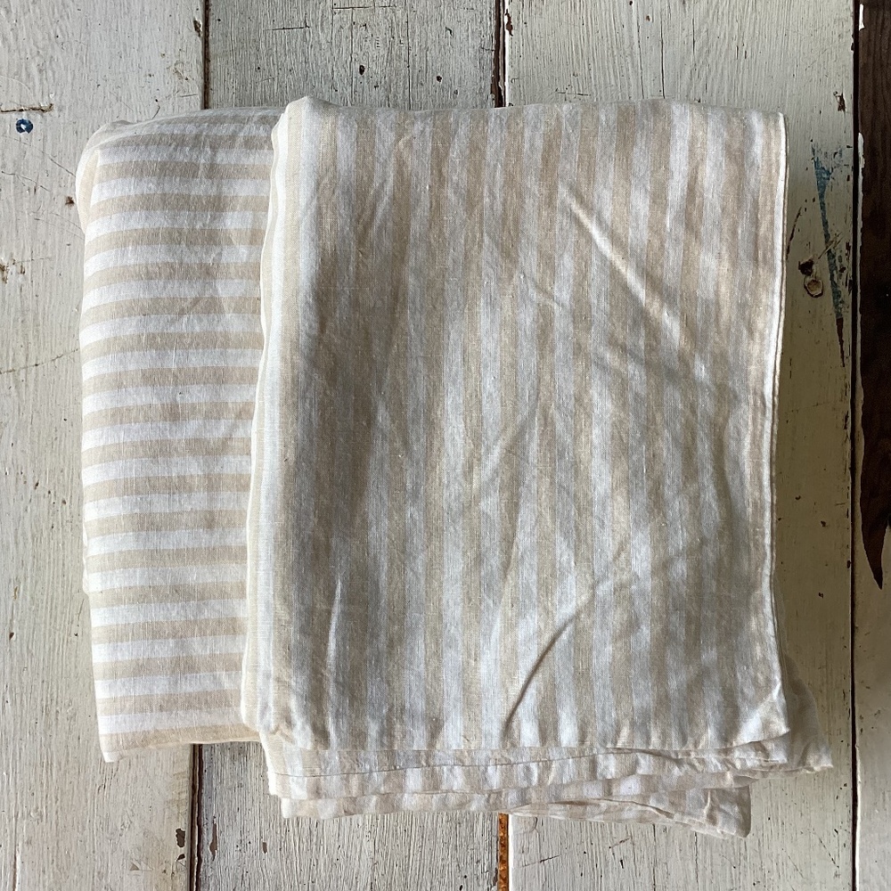 Cream and White Striped Duvet Cover